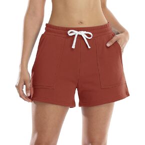 icyzone Lounge Sweat Shorts for Women with Pockets, Athletic Workout Running Cotton Shorts Summer Casual