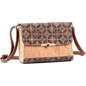 Tuokrisa Natural cork zipper Secret key Double latch adjustable shoulder bag purse tote crossbody