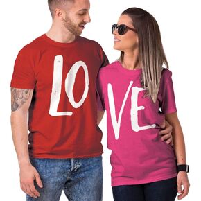 Haase Unlimited Matching Couple Love - LO VE - Valentine T-Shirt