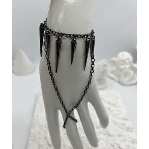 Asphire Gothic Finger Ring Chain Bracelet Layered Lariat Tassel Slave Bracelet Punk Hand Harness Bracelet Hip Hop Cosplay Party Statement Accessories for Women Teens in Kuwait
