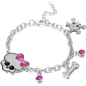 الدكتور هدية Y2K الجمجمة سوار للنساء تافه y2k الوردي الجمجمة سوار حجر الراين الهيكل العظمي ربط سلسلة سوار مجوهرات الفتيات in Kuwait