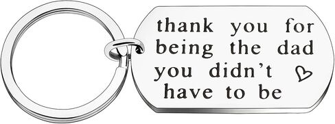 Fathers Day Gifts Key Chain Men for Dad Papa from Daughter Son Thank You for Being The dad You Didn't Have to be Stainless Steel in Kuwait