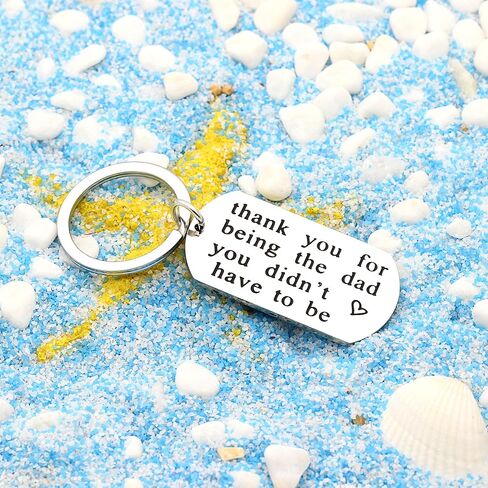 Fathers Day Gifts Key Chain Men for Dad Papa from Daughter Son Thank You for Being The dad You Didn't Have to be Stainless Steel in Kuwait