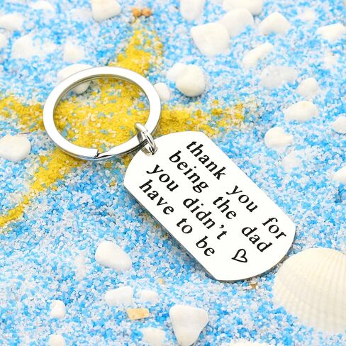 Fathers Day Gifts Key Chain Men for Dad Papa from Daughter Son Thank You for Being The dad You Didn't Have to be Stainless Steel in Kuwait