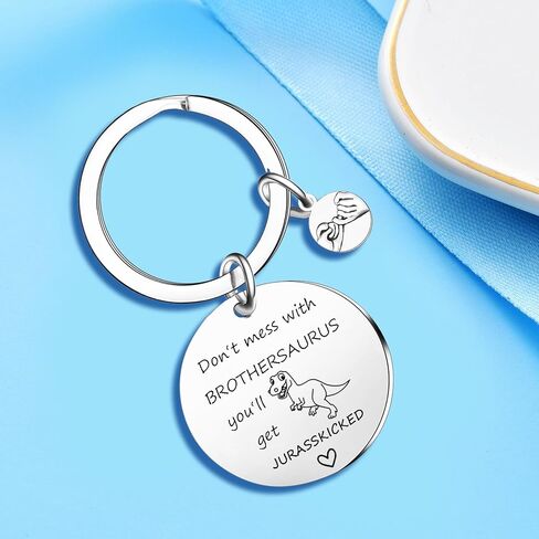 Ghloyza Funny Brother Gifts Brothersaurus Keyring from Granddaughter Grandson Birthday Christmas Thanksgiving Fathers Day Keychain Gifts for Grandad Grandfather in Kuwait