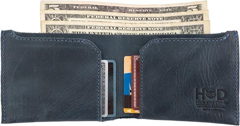 Hide & Drink, Leather Classic Wallet, Holds Up to 6 Cards Plus Flat Bills/Holder/Vintage/Travel/Pocket/Accessories, Handmade (Bourbon Brown) in Saudi Arabia