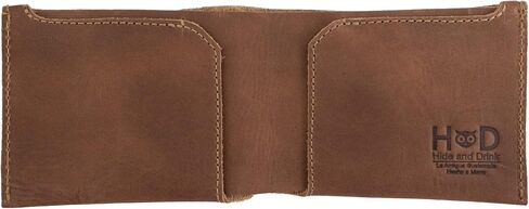 Hide & Drink, Leather Classic Wallet, Holds Up to 6 Cards Plus Flat Bills/Holder/Vintage/Travel/Pocket/Accessories, Handmade (Bourbon Brown) in Saudi Arabia