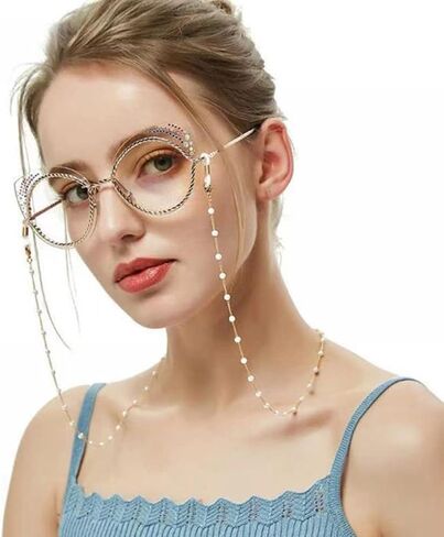 Bekecidi 9 Pieces Eyeglasses Straps Chain, Spectacle Cord Chains, Glasses Chains for Women (Gold, Silver), 金色，银色, 16*11.5*1.5cm in Kuwait