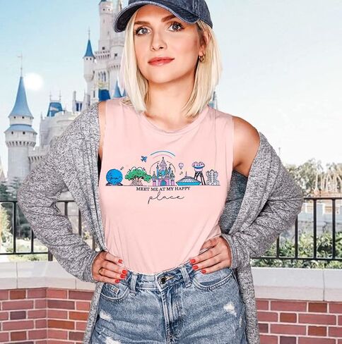 FASHGL Magic Kingdom Tank Top for Women May The Magic Be with You Tank Tops Summer Vacation Sleeveless Graphic Tee Shirt in Saudi Arabia