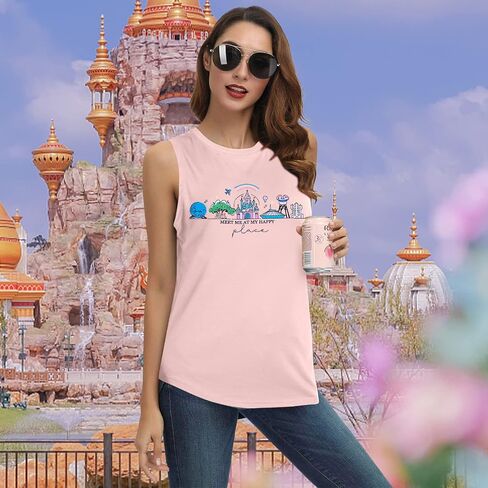 FASHGL Magic Kingdom Tank Top for Women May The Magic Be with You Tank Tops Summer Vacation Sleeveless Graphic Tee Shirt in Saudi Arabia