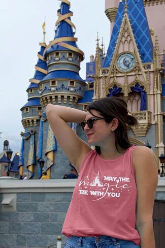 FASHGL Magic Kingdom Tank Top for Women May The Magic Be with You Tank Tops Summer Vacation Sleeveless Graphic Tee Shirt in Saudi Arabia