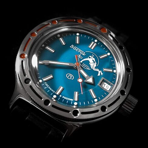 VOSTOK | Amphibia 420059 Scuba Dude Automatic Self-Winding Diver Wrist Watch | Green Strap in Saudi Arabia