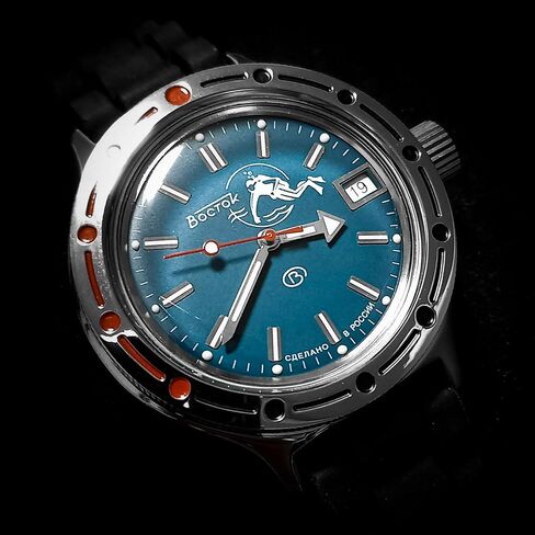 VOSTOK | Amphibia 420059 Scuba Dude Automatic Self-Winding Diver Wrist Watch | Green Strap in Saudi Arabia
