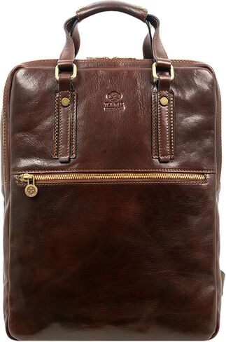 Time Resistance Leather Laptop Backpack - Business Backpack - Computer Bag - Real Leather Backpack Made in Italy in Saudi Arabia