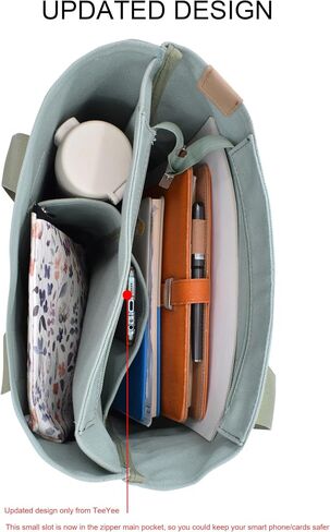 Canvas Tote Bag Casual Multi pockets Handbags Large Capacity Shopping Shoulder Bag with Pocket Bags Work Purses in Saudi Arabia