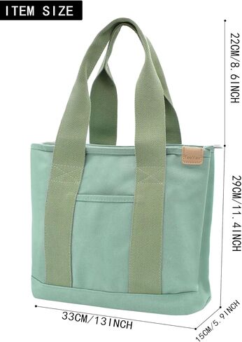 Canvas Tote Bag Casual Multi pockets Handbags Large Capacity Shopping Shoulder Bag with Pocket Bags Work Purses in Saudi Arabia