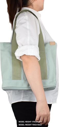 Canvas Tote Bag Casual Multi pockets Handbags Large Capacity Shopping Shoulder Bag with Pocket Bags Work Purses in Saudi Arabia