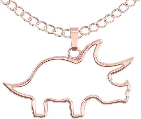 قلادة الديناصور ترايسيراتوبس - هدية قلادة لطيفة للنساء أو الأطفال - بطاقة رسائل جميلة ومضحكة in Kuwait