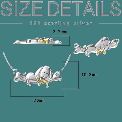 قلادة فضية للنساء، قلادة ستيب فوروارد من الفضة الاسترلينية 925، قلادة لطيفة على شكل كلب الكسلان، مجوهرات ساحرة هدايا للفتيات المراهقات, فضة استرلينية, كلب in Kuwait