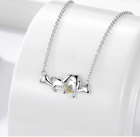 قلادة فضية للنساء، قلادة ستيب فوروارد من الفضة الاسترلينية 925، قلادة لطيفة على شكل كلب الكسلان، مجوهرات ساحرة هدايا للفتيات المراهقات, فضة استرلينية, كلب in Kuwait