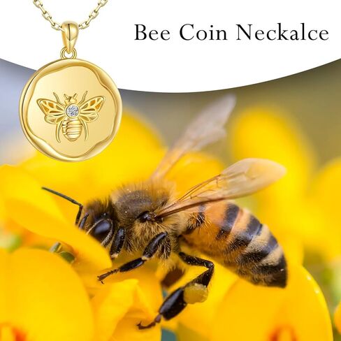 ويندو قلادة من الفضة الاسترليني عيار 925 بتصميم عملة نحلة طنانة - قلادة عين الحسد من الذهب عيار 18 قيراط، هدايا الكريسماس للابنة والحفيدة والاصدقاء، فضة استرلينية، زركونيا مكعب in Kuwait