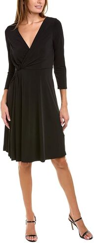 London Times Women's Twist Bodice V-Neck Fit and Flare Dress in Saudi Arabia