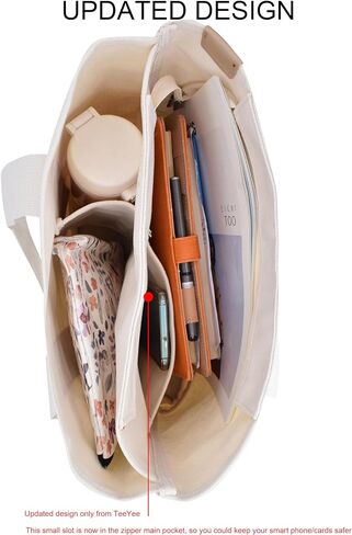 Canvas Tote Bag Casual Multi pockets Handbags Large Capacity Shopping Shoulder Bag with Pocket Bags Work Purses in Saudi Arabia