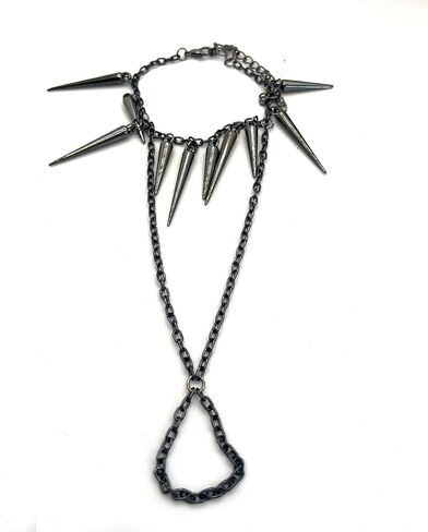 Asphire Gothic Finger Ring Chain Bracelet Layered Lariat Tassel Slave Bracelet Punk Hand Harness Bracelet Hip Hop Cosplay Party Statement Accessories for Women Teens in Kuwait