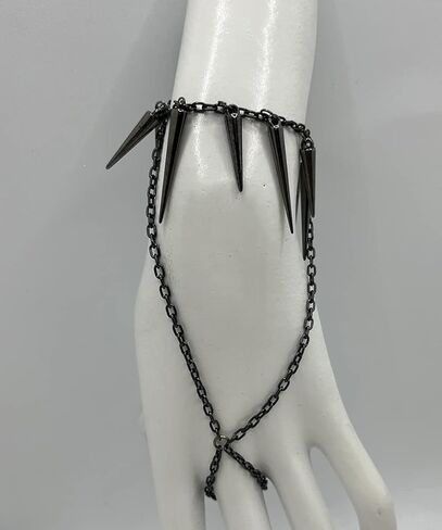 Asphire Gothic Finger Ring Chain Bracelet Layered Lariat Tassel Slave Bracelet Punk Hand Harness Bracelet Hip Hop Cosplay Party Statement Accessories for Women Teens in Kuwait