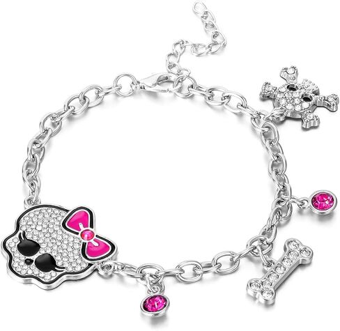 الدكتور هدية Y2K الجمجمة سوار للنساء تافه y2k الوردي الجمجمة سوار حجر الراين الهيكل العظمي ربط سلسلة سوار مجوهرات الفتيات in Kuwait