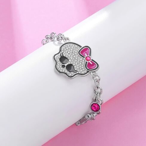 الدكتور هدية Y2K الجمجمة سوار للنساء تافه y2k الوردي الجمجمة سوار حجر الراين الهيكل العظمي ربط سلسلة سوار مجوهرات الفتيات in Kuwait