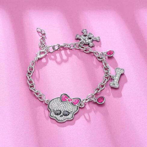 الدكتور هدية Y2K الجمجمة سوار للنساء تافه y2k الوردي الجمجمة سوار حجر الراين الهيكل العظمي ربط سلسلة سوار مجوهرات الفتيات in Kuwait