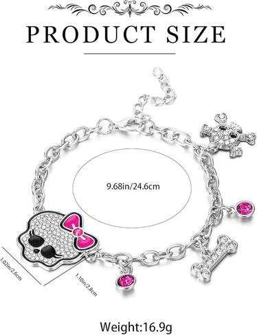 الدكتور هدية Y2K الجمجمة سوار للنساء تافه y2k الوردي الجمجمة سوار حجر الراين الهيكل العظمي ربط سلسلة سوار مجوهرات الفتيات in Kuwait