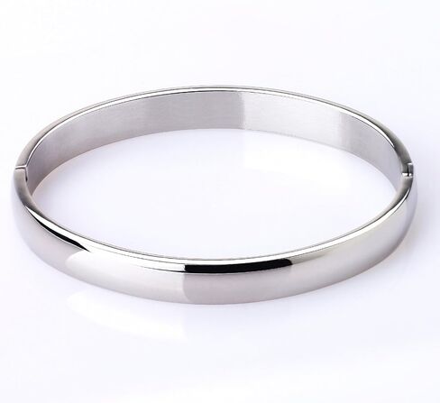 MILAKOO Stainless Steel Plain Polished Finish Cuff Bangle Bracelets for Women in Saudi Arabia