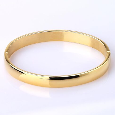 MILAKOO Stainless Steel Plain Polished Finish Cuff Bangle Bracelets for Women in Saudi Arabia