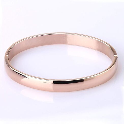 MILAKOO Stainless Steel Plain Polished Finish Cuff Bangle Bracelets for Women in Saudi Arabia