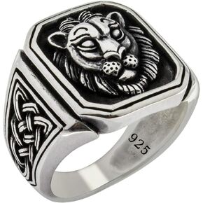 Special Lion Gothic Biker Solid 925 Stelring Silver Turkish Handmade Retro Men's Ring