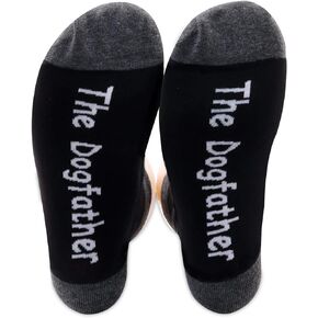 PXTIDY 2 Pairs Mens The Dogfather Socks Dog Father Dad Pet Owner Rescue Gift Best Dog Dad Ever Socks Father's Day
