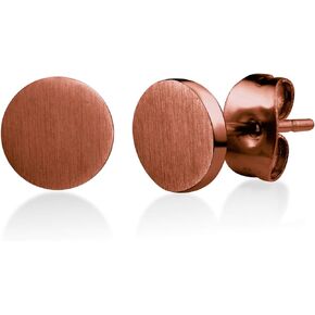 555Jewelry Womens Stainless Steel Minimal Matte Circle Disc Stud Earrings