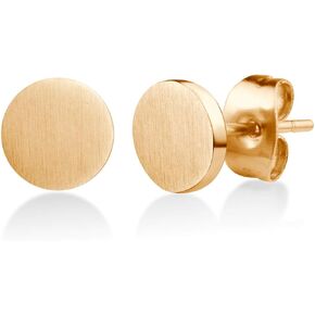555Jewelry المرأة الفولاذ المقاوم للصدأ الحد الأدنى ماتي دائرة القرص أقراط