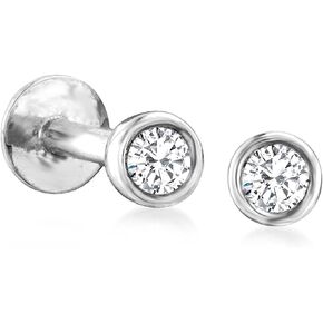 RS Pure by Ross-Simons 0.10 ct. t.w. Bezel-Set Diamond Flat-Back Stud Earrings in Sterling Silver