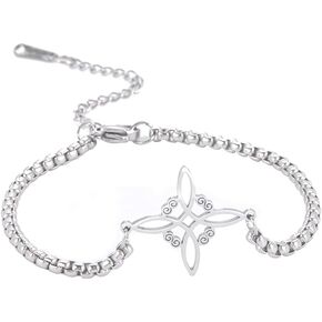 Celtic Knot Bracelet For Women/Men Stainless Steel Witchcraft Pattern Celtic Knot Double Rope Bracelet Wiccan Amulet Geometric Jewelry