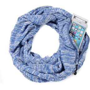 Ulalaza Infinity Scarf with Hidden Zipper Pocket Lightweight Travel Wrap for Women Girls