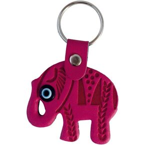 Elephant Evil Eye Keychain Keyring synthetic leather decorative Turkish - Greek