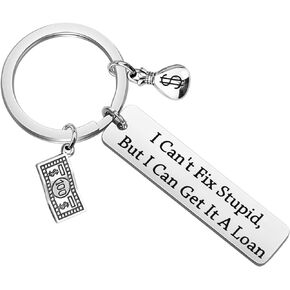 HOLLP Loan Officer Gift Mortgage Broker Bag Gift I Can't Fix Stupid But I Can Get It A Loan Keychain Banker Gift