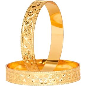 Traditional Indian 24K Fine Two Tone Gold Plated Designer Bangles for Women (Pack of 2) SJ_3295
