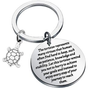 ENSIANTH Tortoise Keychain Tortoise Lover Gift Turtle Keychain Inspirational Gift for Friend