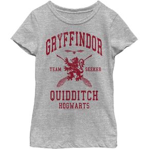 Harry Potter Gryffindor Quidditch Seeker Girl's Heather Crew Tee