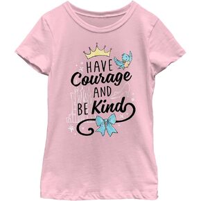 Disney Princess Have Courage and Be Kind Doodle Girl's Solid Crew Tee