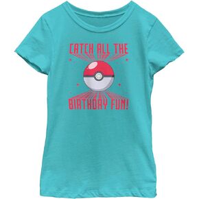 Pokemon Pokeball Fun Girls Short Sleeve Tee Shirt